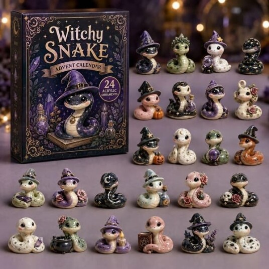 Magisk Halskjede Slange Blindboks Julekalender 24 Rutenett Akryl Standee Smykke Skummel Dekor