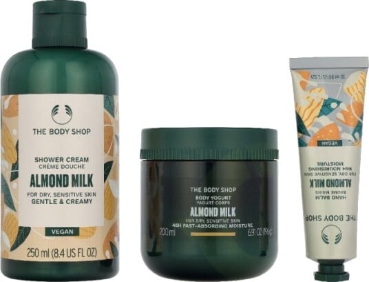 The Body Shop G3 Small Almond Milk Giftset 140 ml Hand Cream 30ml/Body Butter 50ml/Shower Cream 60ml The Body Shop G3 Small Almond Milk Giftset 140 ml Hand Cream 30ml/Body Butter 50ml/Shower Cream 60ml
