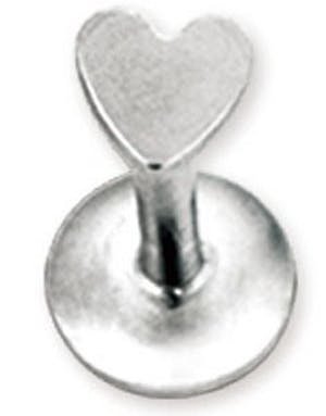 Labret med Hjerteformet Kule 1.2 x 8 mm