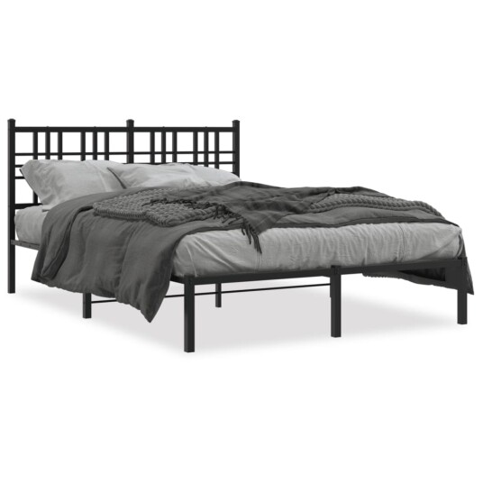  Sengeramme i metall med sengegavl svart 120x200 cm 8721012372863