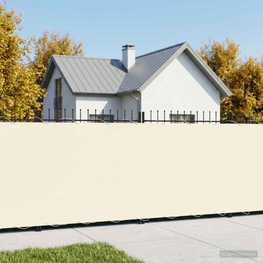 vidaXL Balkong privat skjerm 1,8 x 25 m Stoff med PU belegg Krem