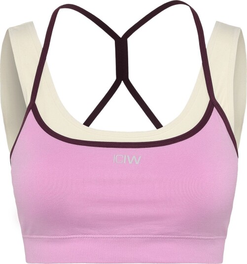 ICANIWILL Mirage Seamless Double Layer Sports Bra   PINK LOTUS   M