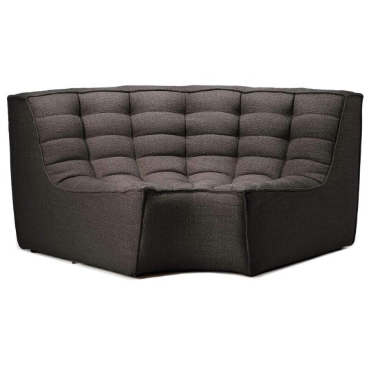 Ethnicraft N701 Hjørnesofa Rundt Hjørne Dark Grey Hjørnesofaer & Divansofaer Polyester Mørk Grå 20213