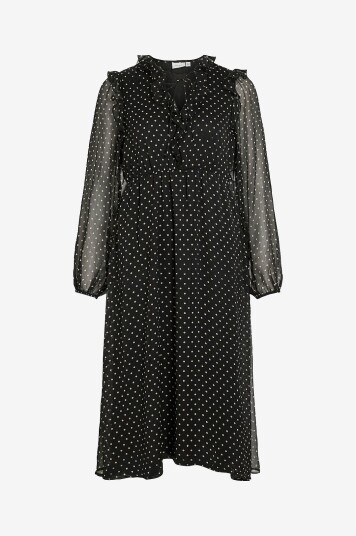 Vila Kjole viHarley L/S Midi Svart Vila Kjole viHarley L/S Midi Svart