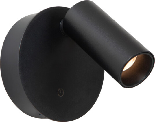 Lucide Toni Oppladbar Vegglampe Ø 8,1 cm 1x2W Cct Sort
