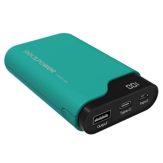REALPOWER Powerbank grün Type-C 7500 REALPOWER Powerbank grün Type-C 7500