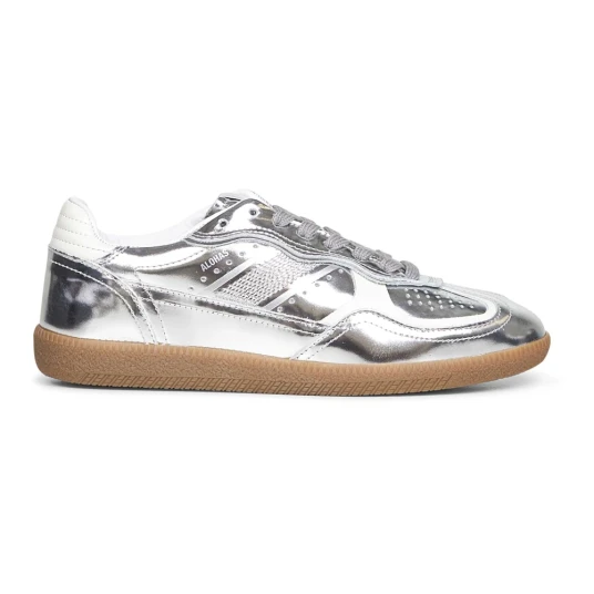 ALOHAS Tb.490 Rife Shimmer Silver Cream Leather Sneakers - Silver - 41