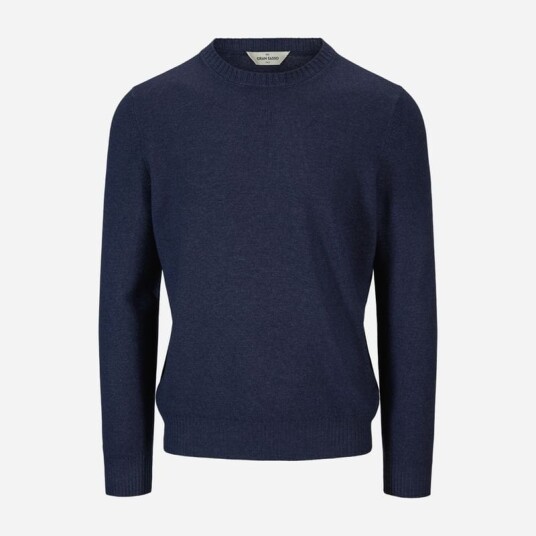 Crew Neck Vintage Wool-Cashmere Navy Crew Neck Vintage Wool-Cashmere Navy