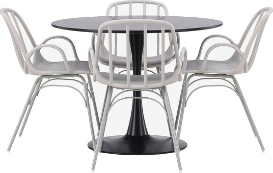 Venture Home Spisegruppe Glade med 4 stk stoler Dyrön Svart Venture Home Spisegruppe Glade med 4 stk stoler Dyrön Svart