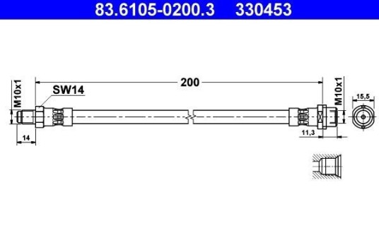 Bremseslange ATE 83.6105 0200.3 Bremseslange ATE 83.6105 0200.3