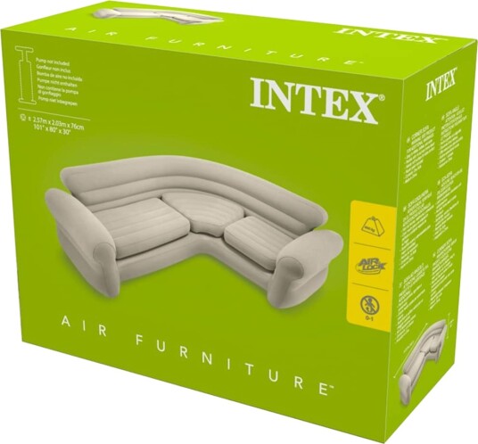 Intex Oppblåsbar hjørnesofa 257x203x76 cm 68575NP Intex Oppblåsbar hjørnesofa 257x203x76 cm 68575NP