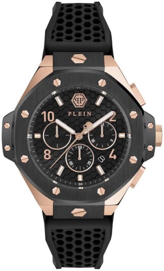 Philipp Plein Herreklokke PWPRA0824 Chrono Royal Sort/Gummi Ø46 mm