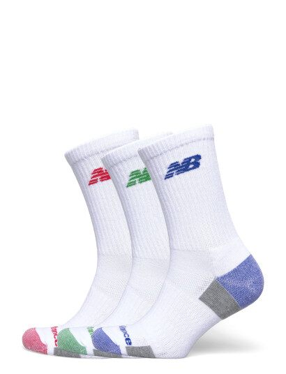 New Balance Performance Cushioned Crew 3 Pack - White - M New Balance Performance Cushioned Crew 3 Pack - White - M