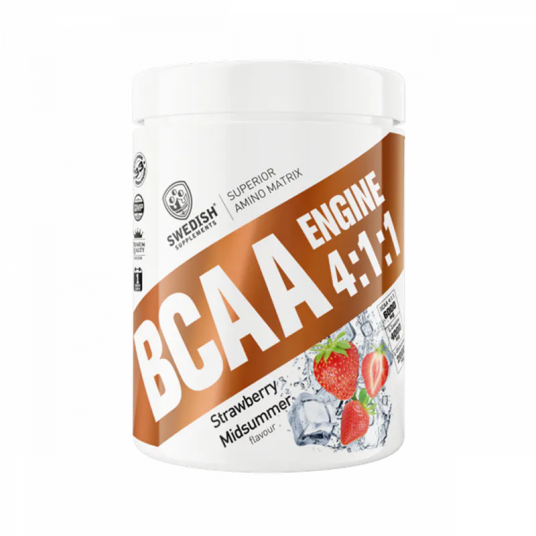 Swedish Supplements BCAA Engine 4:1:1 400g - Strawberry Midsummer, sportsdrikk 400g STRAWBERRY