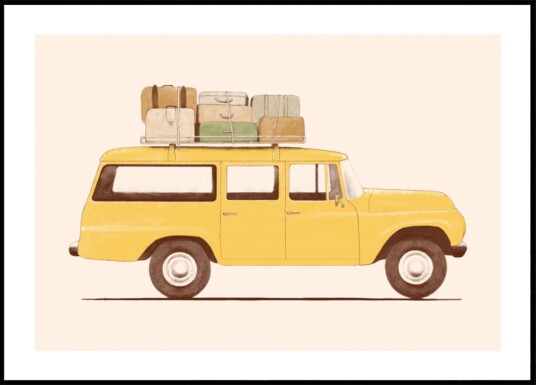 Vintage roadtrip bil Plakat / 100x150