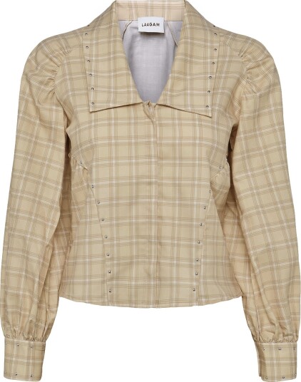 Laagam Rowan Beige Squared Blouse   BEIGE   XS/34