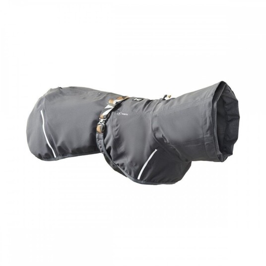 Hurtta Mudventure ECO Regnjakke Svart 50cm - Økologisk Hundeklær