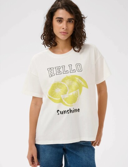 Kaffe Kachelsea T Shirt Cream XXL