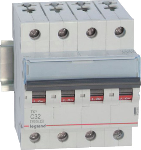 Legrand Automatsikring TX3 C 32A 4P, 4M, 6/6kA 84 x 78 x 72 mm