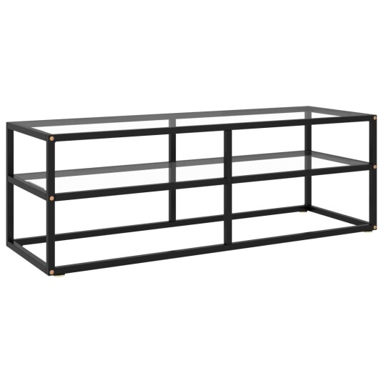 vidaXL TV-benk svart med svart herdet glass 120x40x40 cm 8720286057872