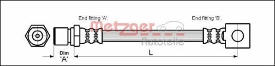 Bremseslange METZGER 4111757 Bremseslange METZGER 4111757