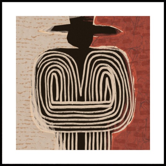 Tribal Figure With Hat Plakat / 30x30
