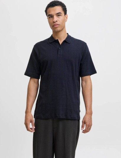 Jack & Jones Jprblaroman Ss Polo Styd Aw25   Navy   S