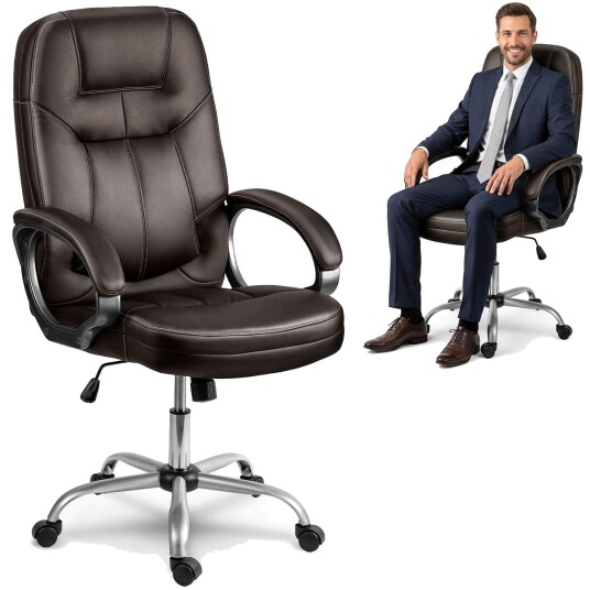 Ergonomisk kontorstol – mørkebrun justerbar høyde Ergonomisk kontorstol – mørkebrun justerbar høyde