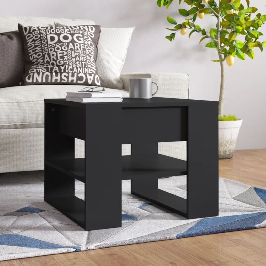 vidaXL Salongbord svart 55,5x55x45 cm konstruert tre vidaXL Salongbord svart 55,5x55x45 cm konstruert tre