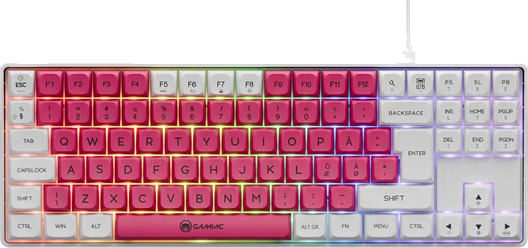 AeroCool Gamiac TKL90G   White/Red   TKL   Kailh Blue