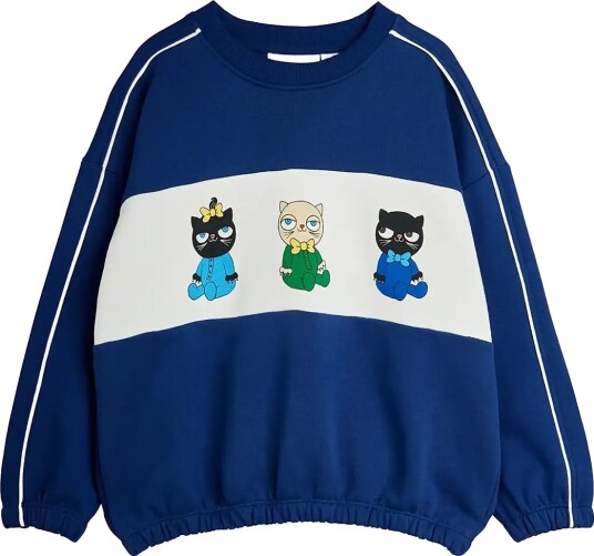 Mini Rodini Minibabies Panel Sweatshirt   Blue   128/134