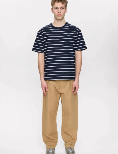 Anerkjendt Akvillads Structure Stripe Ss Tee Navy XL