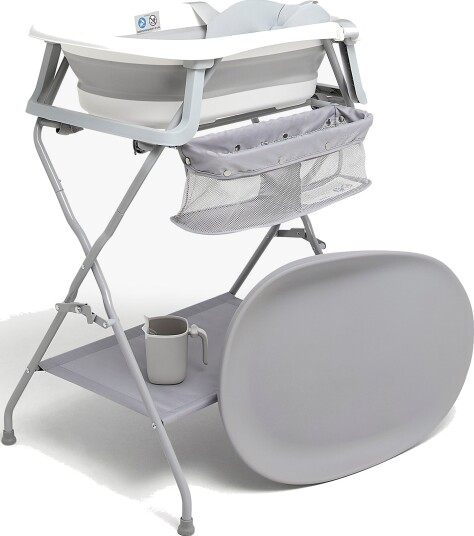 Beemoo CARE Assist Badebalje Inkl. Badestøtte Badestativ Skyllekanne & Stellematte White/Grey
