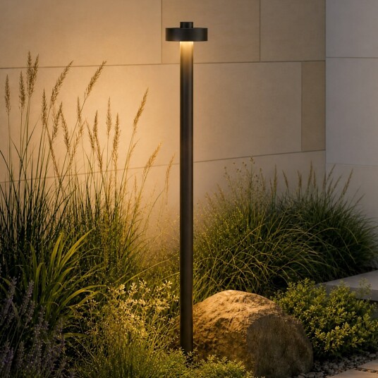 LED-gatelampe Nirella, høyde 100 cm, svart, metall, IP65, CCT – Lucande - Moderne - Med en lyskilde