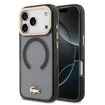 Lacoste iPhone 17 Pro  Frosted Finish Gold Logo Hybrid-deksel - MagSafe-kompatibel - Svart