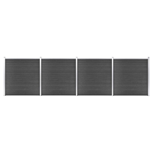 vidaXL Gjerdepanelsett WPC 699x186 cm svart vidaXL Gjerdepanelsett WPC 699x186 cm svart