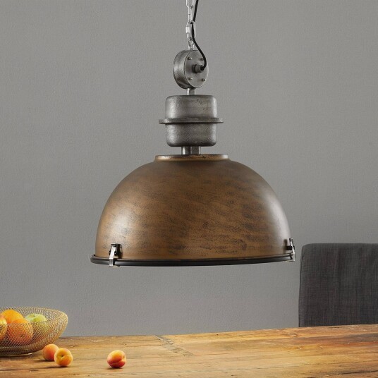 Steinhauer Pendellampe Bikkel XXL, dimbar, Brun / rust, Stue / spisestue, Metall, Industriell design