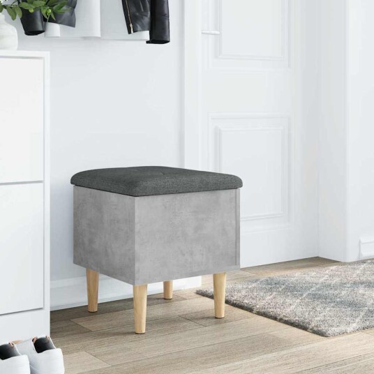 Oppbevaringsbenk betonggrå 42x42x46 cm sponplater Oppbevaringsbenk betonggrå 42x42x46 cm sponplater