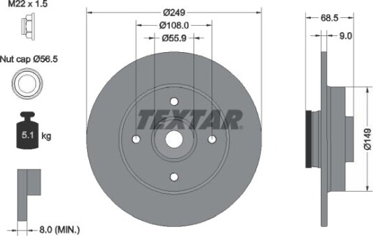 TEXTAR 92133300 Bremseskive