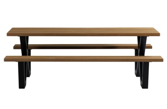 Woood Tablo Bord/Benkesett m. X-ben - Tre/Metall, 210x145 1640131-01-0 1640132-01-0 Woood Tablo Bord/Benkesett m. X-ben - Tre/Metall, 210x145 1640131-01-0 1640132-01-0