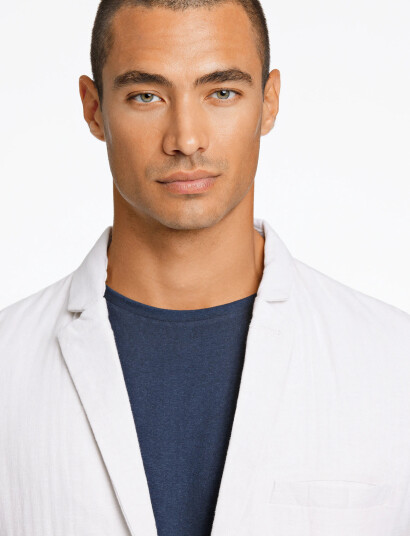 Lindbergh Cotton Linen Blazer - White - XL