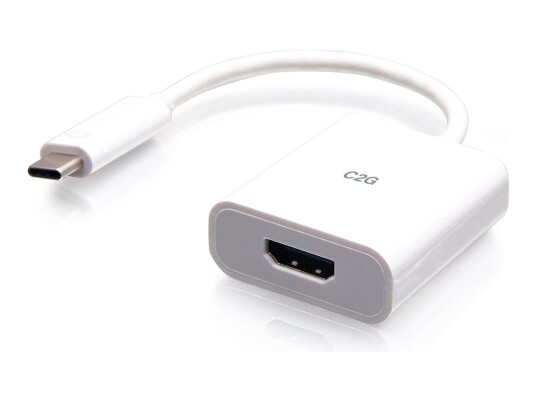 C2G USB-C to HDMI Audio/Video Adapter Converter - 4K 60Hz - White - video adapter