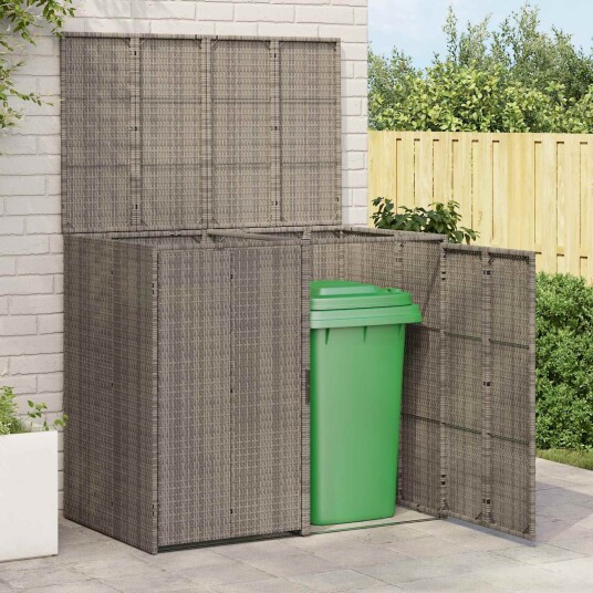 vidaXL Søppelboks 2 pcs Grå 65 x 80 x 115 cm Polyethylen