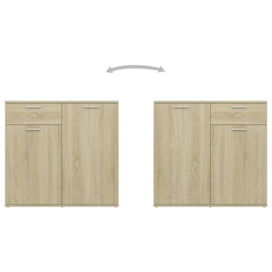 vidaXL Skjenk sonoma eik 80x36x75 cm sponplate