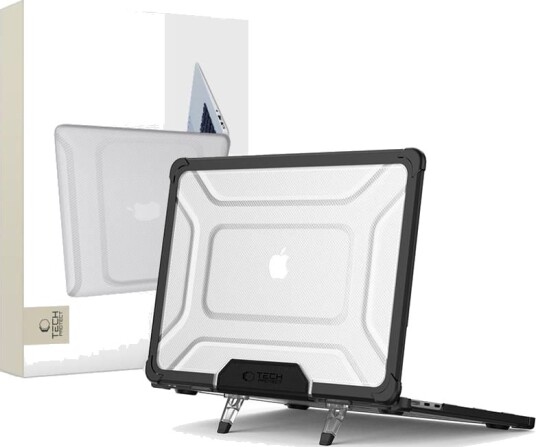 Tech-Protect SmartShell Pro Deksel til MacBook Air 13" 2023-2025 - Transparent/Svart