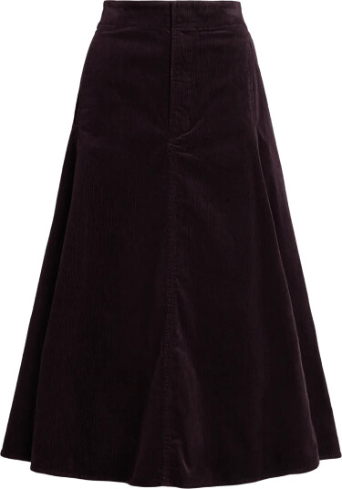 Polo Ralph Lauren Corduroy A Line Midi Skirt Burgundy 42