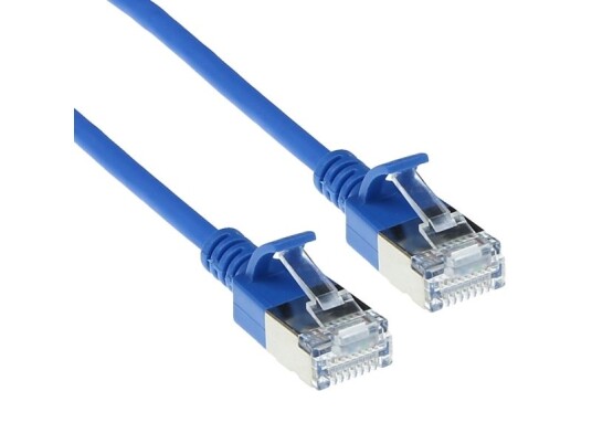 Act Blue 0.25 Meter Lszh U/Ftp Cat6a Datacenter Slimline Patch Cable Snagless With Rj45 Connectors (Dc7652)