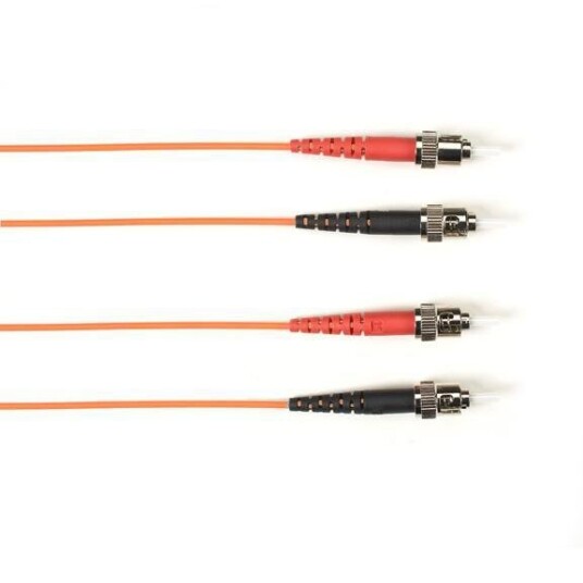 BLACK BOX 2M DUPLEX FO PATCH CABLE MM 50 MICRON OM2 OFNR PVC STST ORANGE
