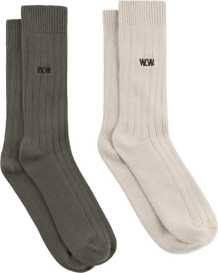 WOOD WOOD Wwdakota 2 Pack Sock 25330 Cream 39 42