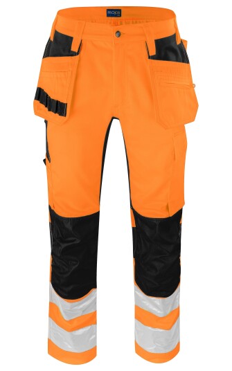 ProJob 6570 Håndverksbukse Stretch En Iso 20471 Kl 2 Orange/Black D88